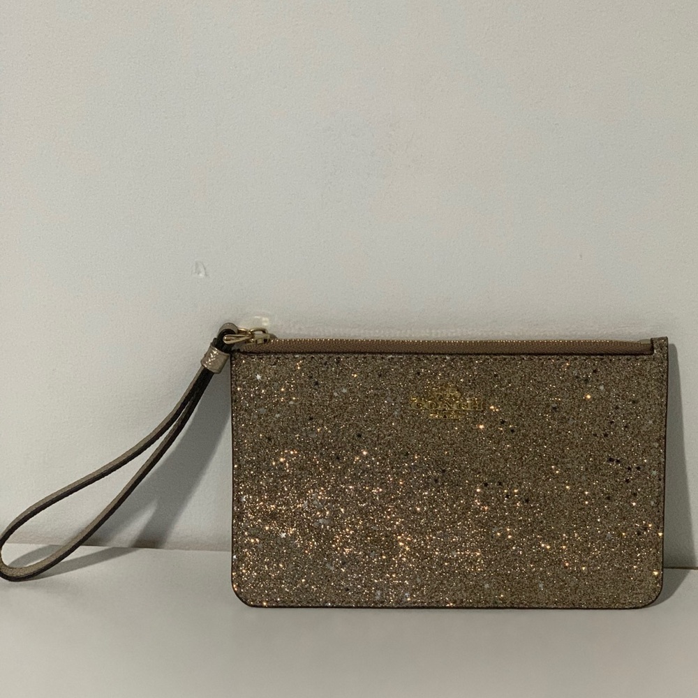Gold glittery Coach clutch